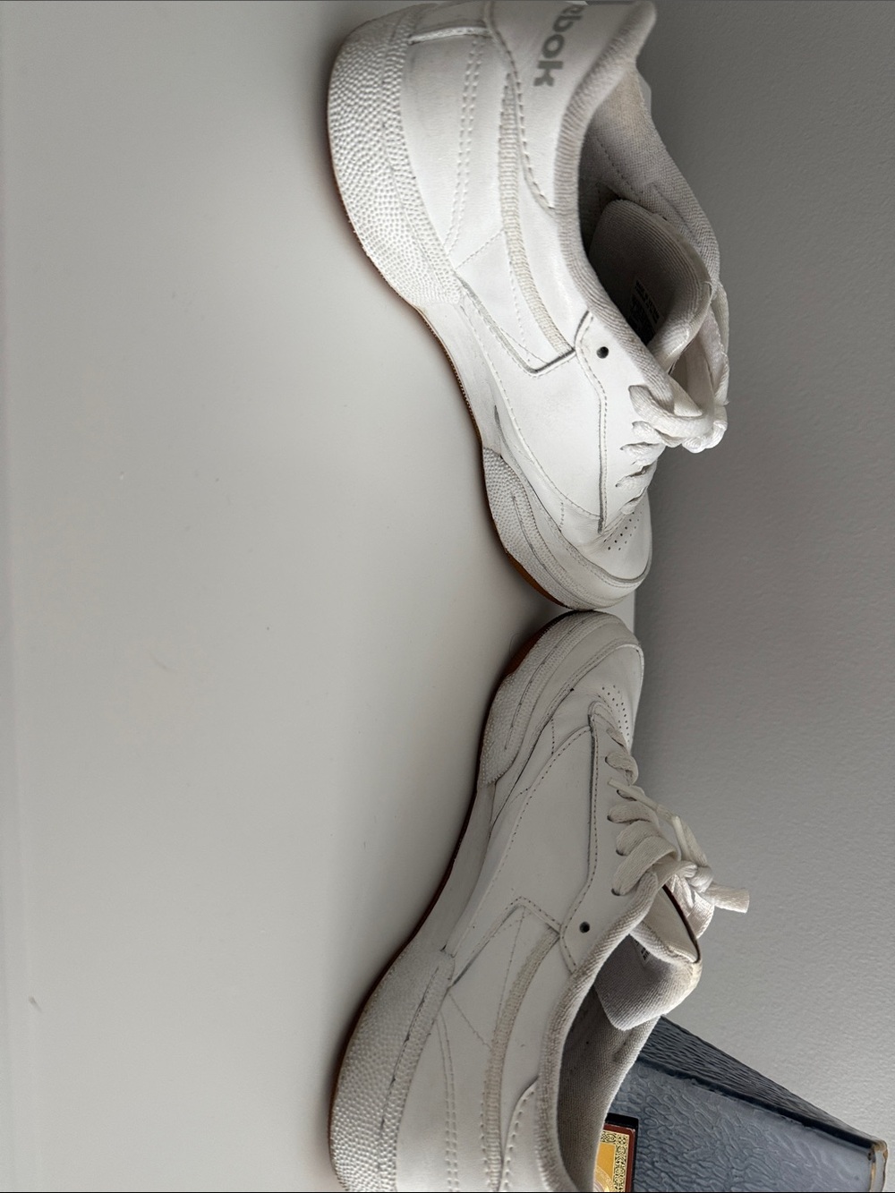 Reebok White Low-Top Leather Sneakers with Gum Outsole - Picture 5 of 5